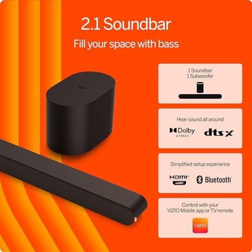 VIZIO 2.1 Soundbar Wireless Subwoofer with Dolby Atmos and DTS:X - (SV210M-08) - Bellso