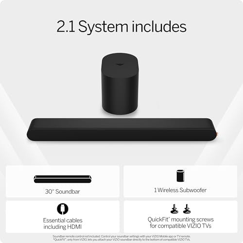 VIZIO 2.1 Soundbar Wireless Subwoofer with Dolby Atmos and DTS:X - (SV210M-08) - Bellso
