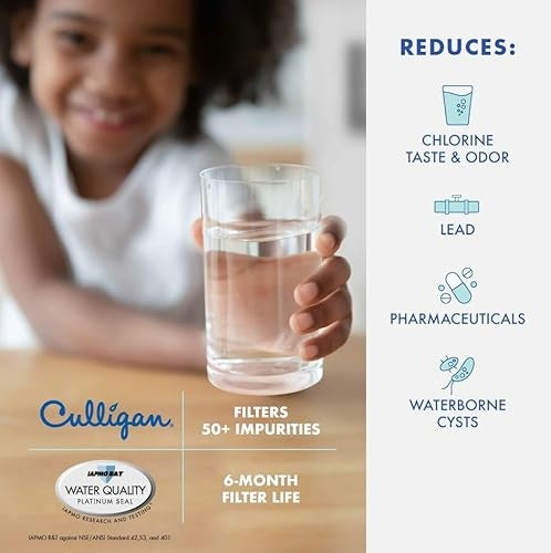 Culligan CUW1 Replacement Whirlpool (EDR1RXD1 WHR1RXD1 KAD1RXD1) Refrigerator Water Filter 1: Filters Lead, Mercury, Chlorine, VOCs - Bellso