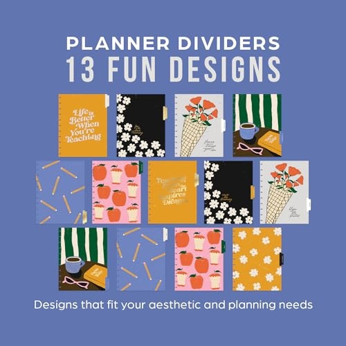 Happy Planner Disc-Bound 12-Month Academic Planner, July 2024–June 2025 Daily and Monthly Planner, Big Size, Teacher Layout, Sunday Sketches, 72 Pag - Bellso