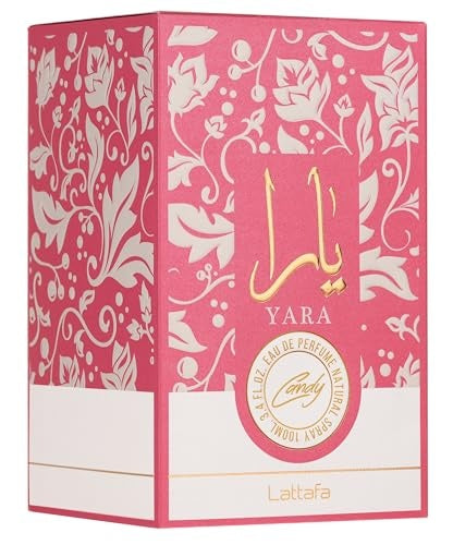 Lattafa Yara Candy Eau De Parfum Spray  Perfume for Women  3.4 Oz
