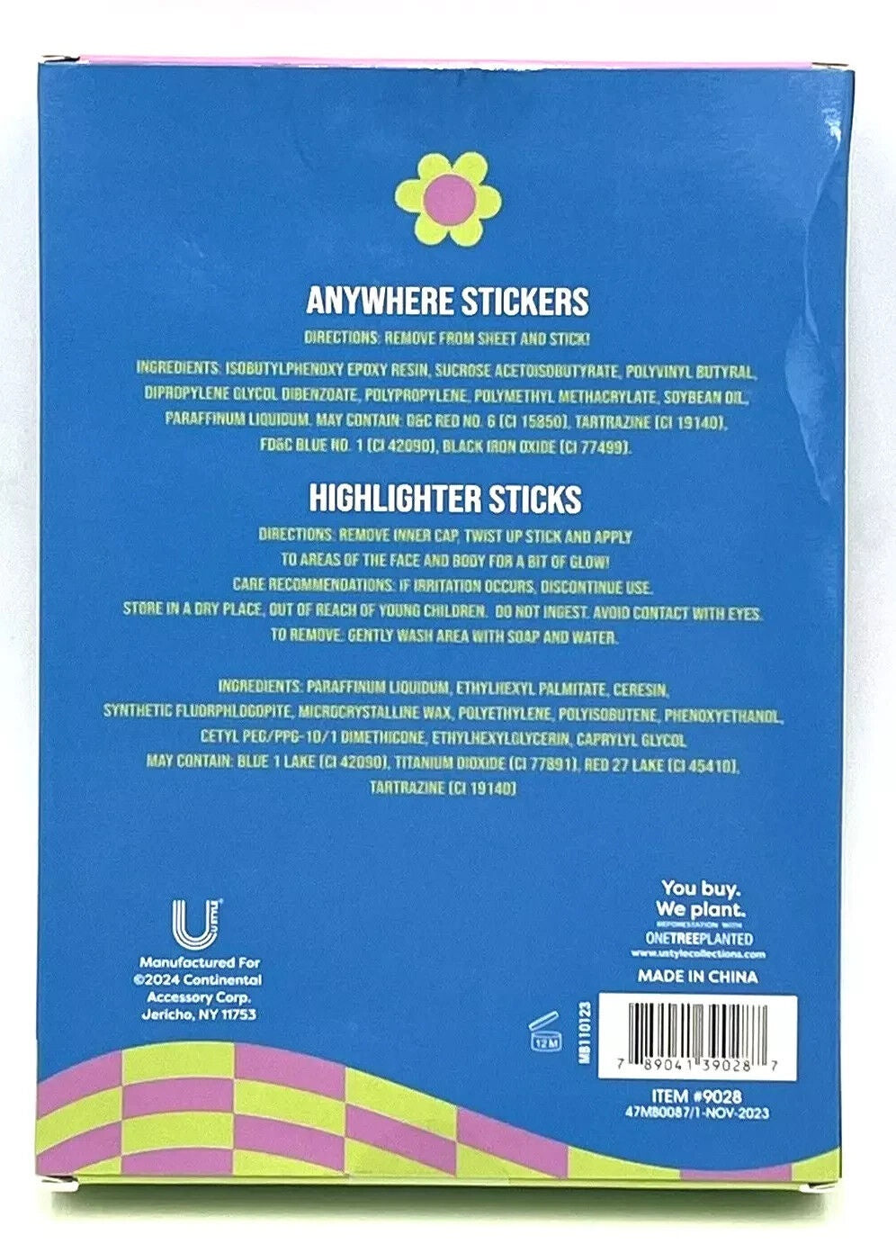U Style Highlighter and Sticker Set-80 Stickers & 3 Face Highlighter Sticks - Bellso