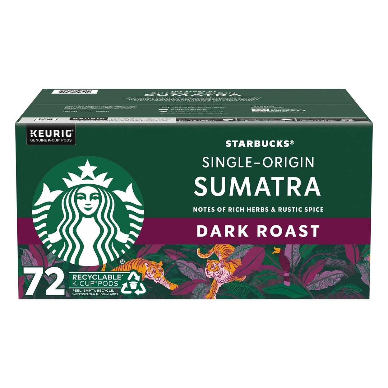 Starbucks Single-Origin Sumatra Dark Roast 72 K-Cup Pods