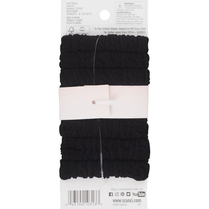 Scunci Unbreakable Ruched Comfy Hair Elastics - Black - All Hair - 8pcs - Bellso
