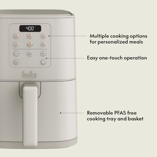 Bella 4qt Slim Air Fryer - Oatmilk - Bellso