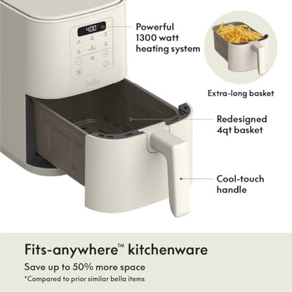 Bella 4qt Slim Air Fryer - Oatmilk - Bellso
