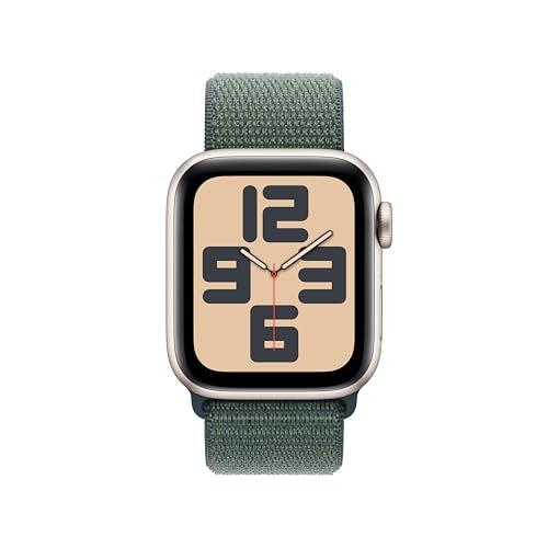 Apple Watch SE 2nd Generation (GPS+Cellular) 40mm Aluminum Case with Lake Green Sport Loop - Starlight - (2024)Open Box - Bellso