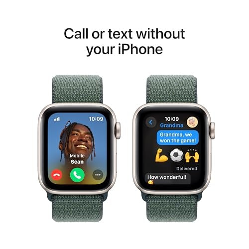 Apple Watch SE 2nd Generation (GPS+Cellular) 40mm Aluminum Case with Lake Green Sport Loop - Starlight - (2024)Open Box - Bellso