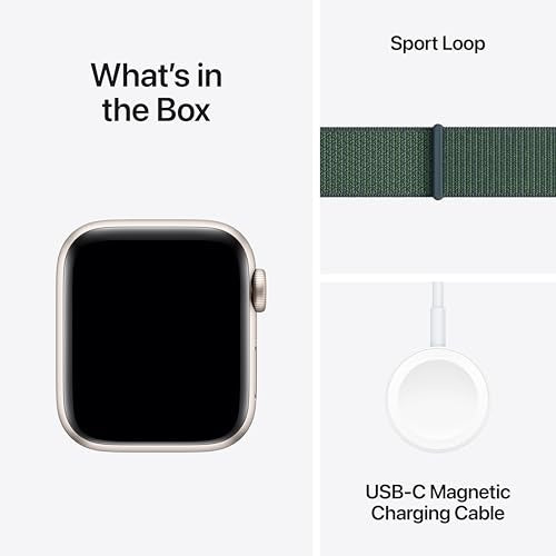 Apple Watch SE 2nd Generation (GPS+Cellular) 40mm Aluminum Case with Lake Green Sport Loop - Starlight - (2024)Open Box - Bellso