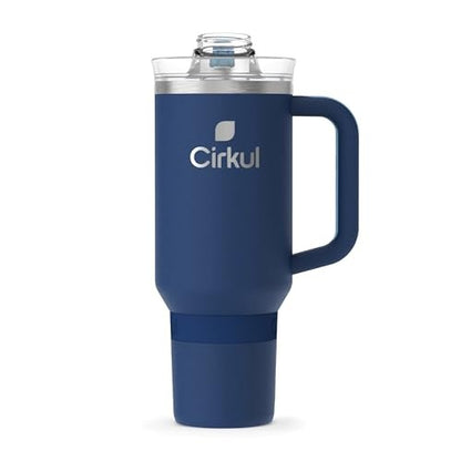 Cirkul 40oz. Midnight Blue Stainless Steel Tumbler with Handle  All-Day StrawSip  Double-Wall Insulated