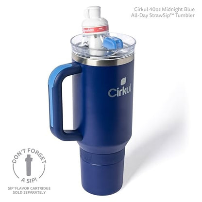 Cirkul 40oz. Midnight Blue Stainless Steel Tumbler with Handle  All-Day StrawSip  Double-Wall Insulated