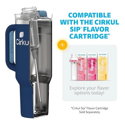 Cirkul 40oz. Midnight Blue Stainless Steel Tumbler with Handle  All-Day StrawSip  Double-Wall Insulated