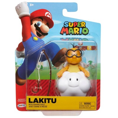 Nintendo Super Mario Lakitu 4” Articulated Figure with Fishing Pole