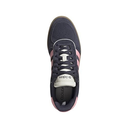 Adidas Women's Breaknet Sleek Suede Casual Sneakers from Finish Line - Navy/Pink Size 7 - Bellso