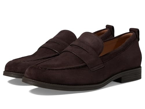 Cole Haan Stassi Penny Loafer Women's Shoes Dark Choco Suede : 7.5 B - Medium, Leather - Bellso