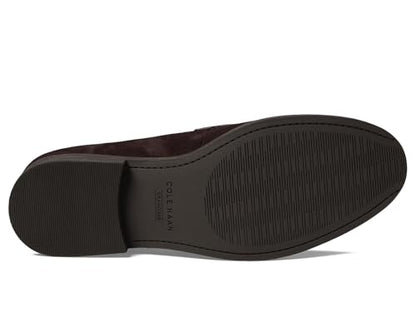 Cole Haan Stassi Penny Loafer Women's Shoes Dark Choco Suede : 7.5 B - Medium, Leather - Bellso