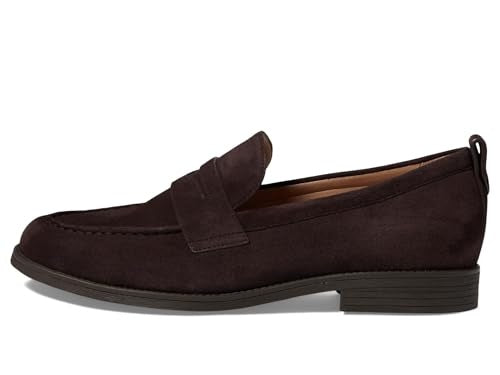 Cole Haan Stassi Penny Loafer Women's Shoes Dark Choco Suede : 7.5 B - Medium, Leather - Bellso