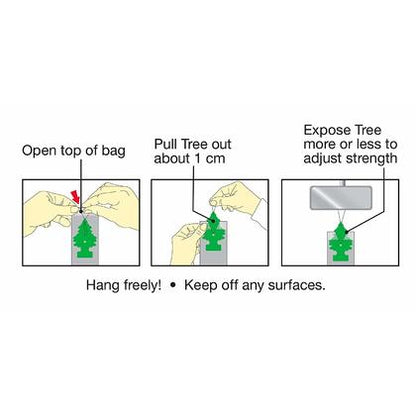 LITTLE TREES Long-Lasting Automotive Air Fresheners  Black  0.25  X 3  X 7.50