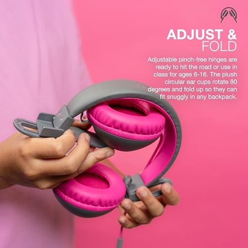 JBuddies Studio 2 Wired Kids Headphones - Pink - Bellso
