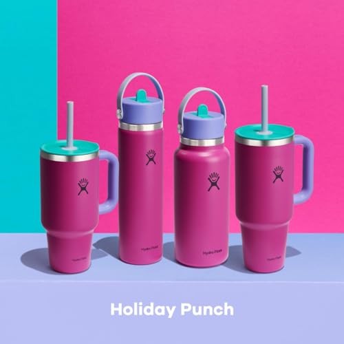 Hydro Flask 32oz Wide Mouth Flex Straw Water Bottle Holiday Punch: BPA-Free, Vacuum-Insulated, Leakproof, Dishwasher-Safe - Bellso
