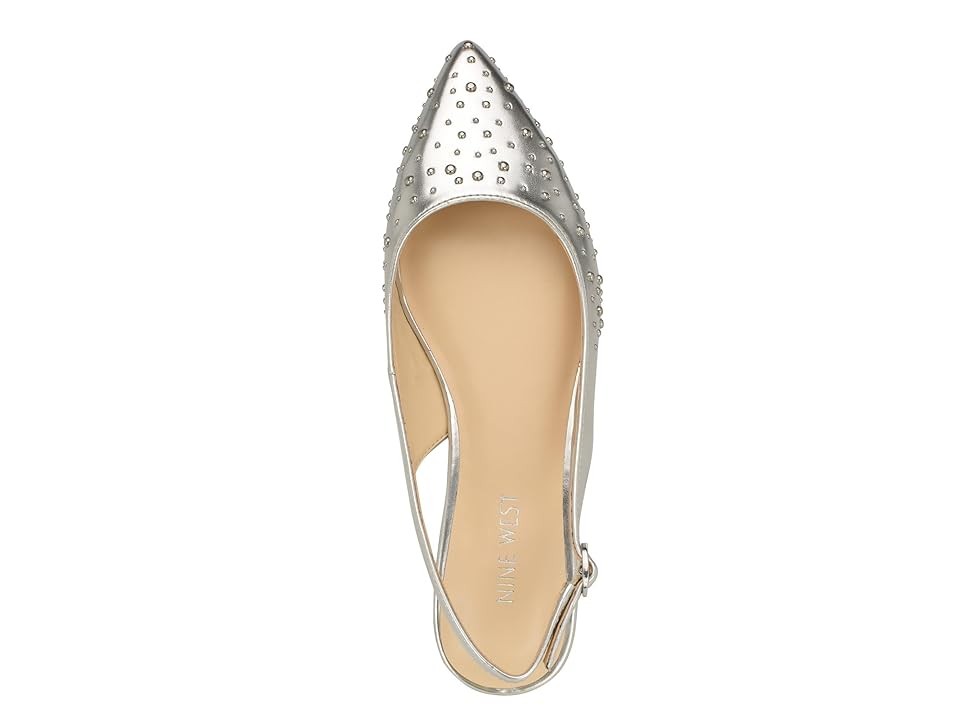 Nine West Beamz Women's Flat Shoes Silver : 8.5 M, Leather - Bellso