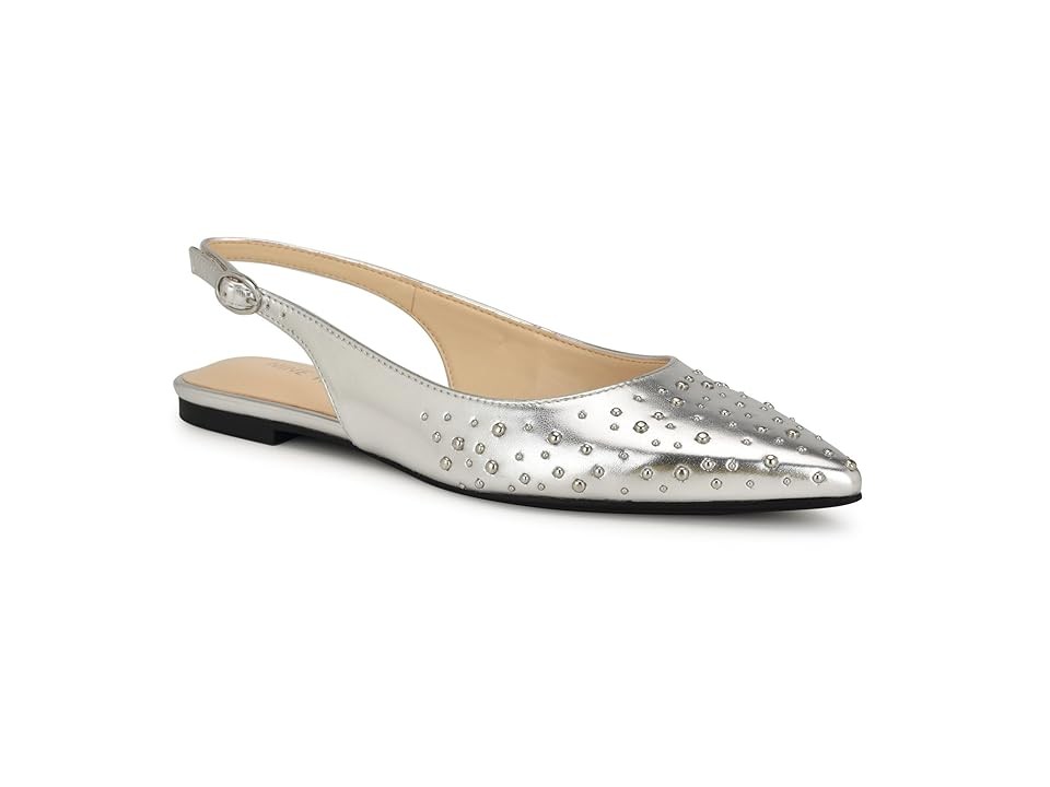 Nine West Beamz Women's Flat Shoes Silver : 8.5 M, Leather - Bellso