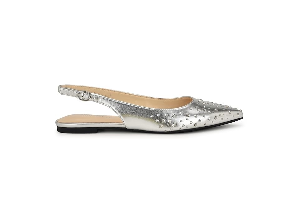 Nine West Beamz Women's Flat Shoes Silver : 8.5 M, Leather - Bellso