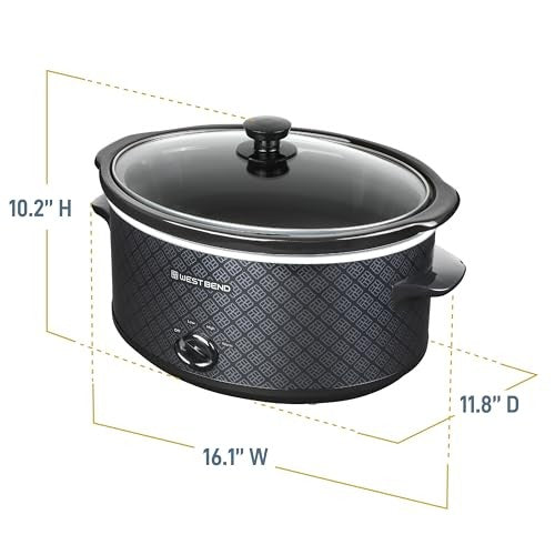 6 Qt. Black Slow Cooker - Bellso