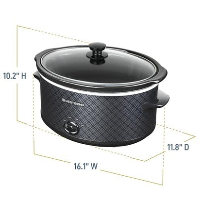 6 Qt. Black Slow Cooker - Bellso