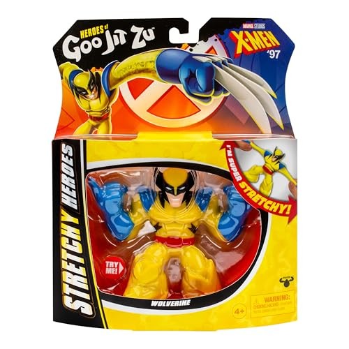 Heroes of Goo Jit Zu Marvel Studios X-Men '97 Wolverine Stretchy Action Figure, with Metallic Rheoscopic X-Gene Filling,Stretch Wolverine up to 3 Time - Bellso