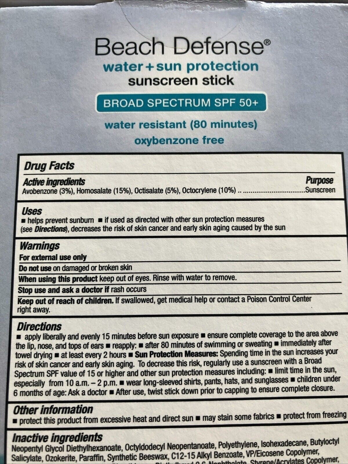 Neutrogena Beach Defense Sunscreen Stick 1.5 Oz. SPF50 LOT of 2 EXP:06/27 - Bellso