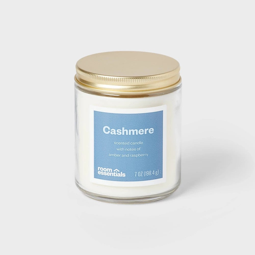 7oz Glass Jar Candle Cashmere with Lid - Room Essentials™