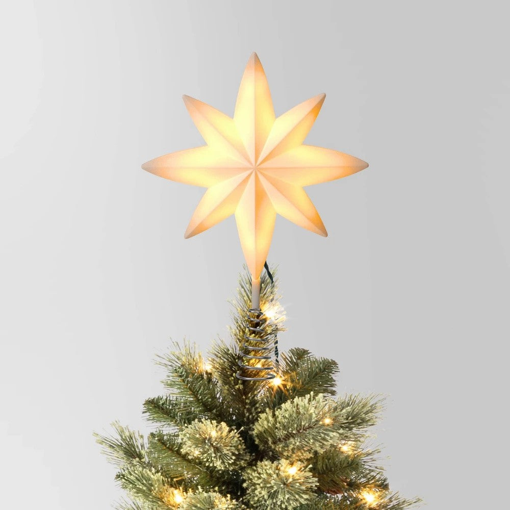 13" Pre-lit Frosted 8-Point Star Christmas Tree Topper - Wondershop™ - Bellso
