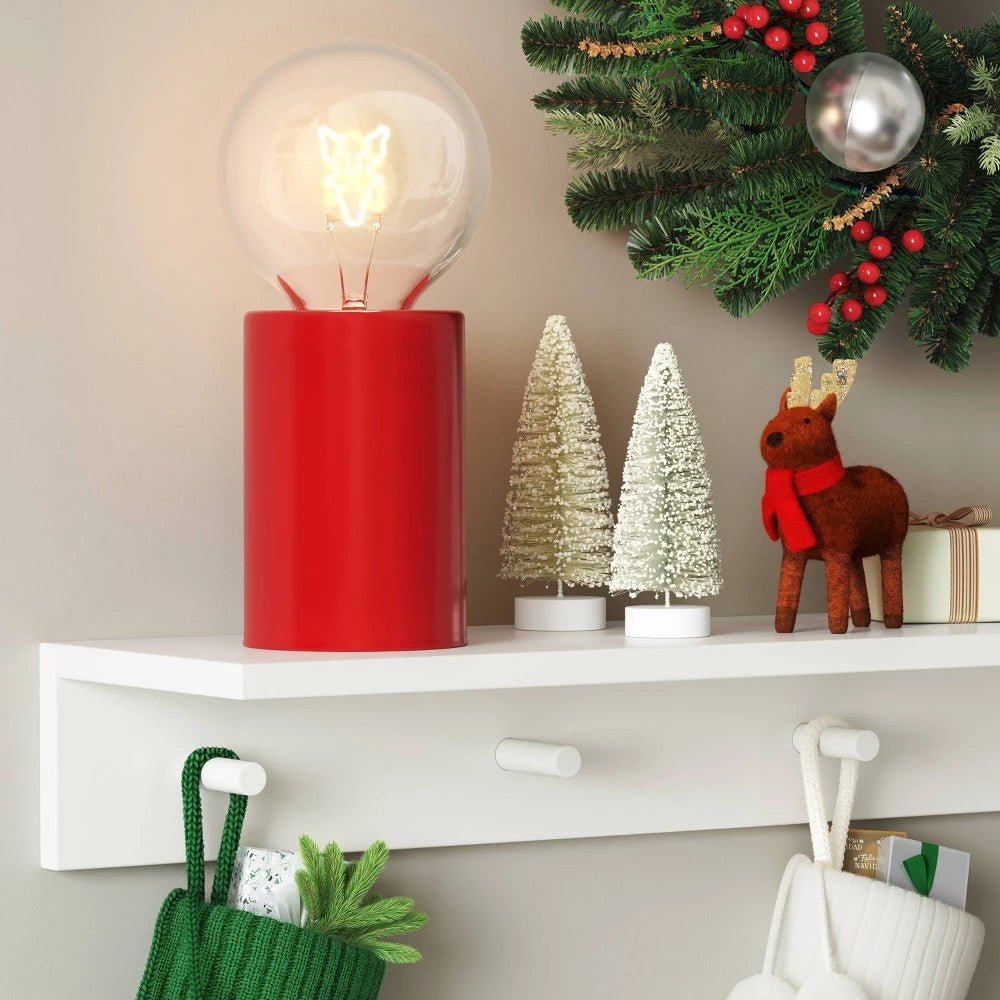 Reindeer Warm Christmas White Filament Bulb with Metal Cylinder Base Battery Operated - Wondershop™ - Bellso
