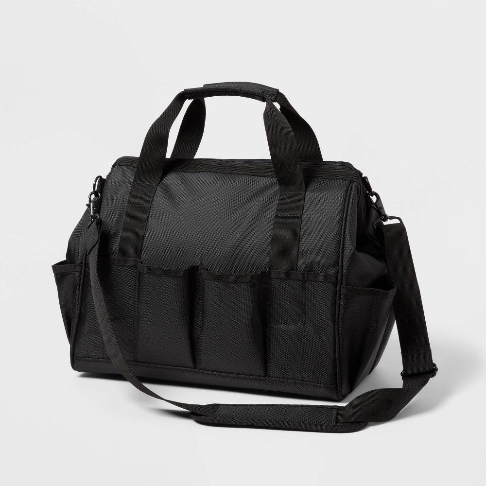 15" 35 Pocket Heavy Duty Tool Bag - Brightroom: Utility Storage, Black, Zipper Closure, 23L Capacity