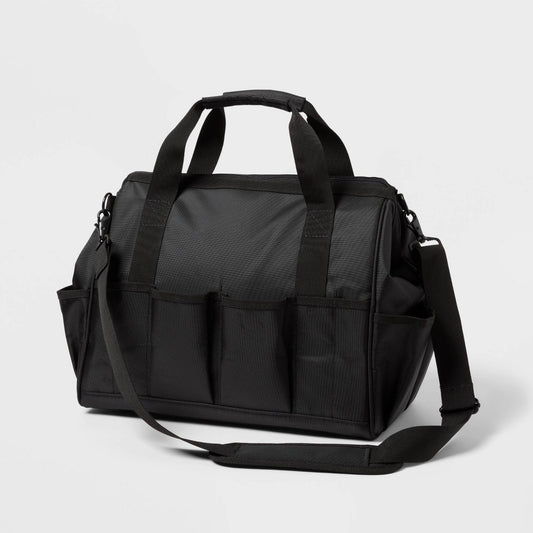 15" 35 Pocket Heavy Duty Tool Bag - Brightroom: Utility Storage, Black, Zipper Closure, 23L Capacity