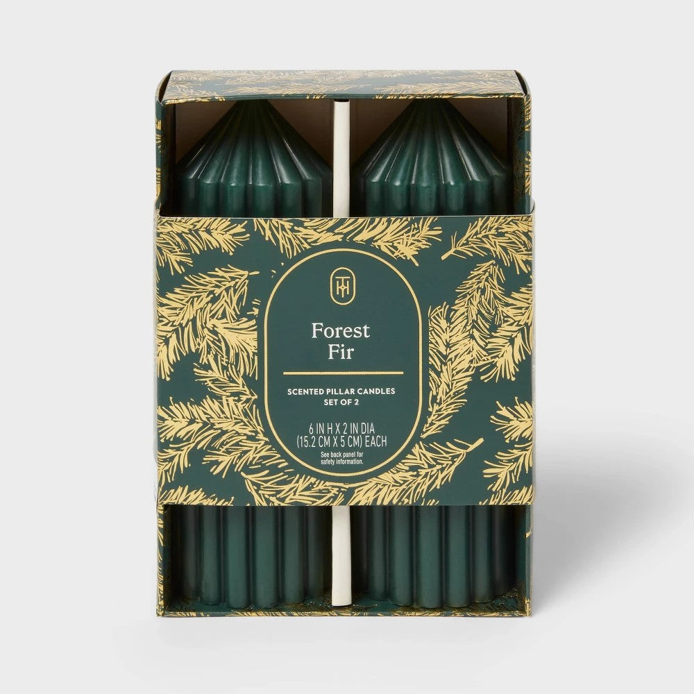 Set of 2 Forest Fir Pillar Candles - Threshold™