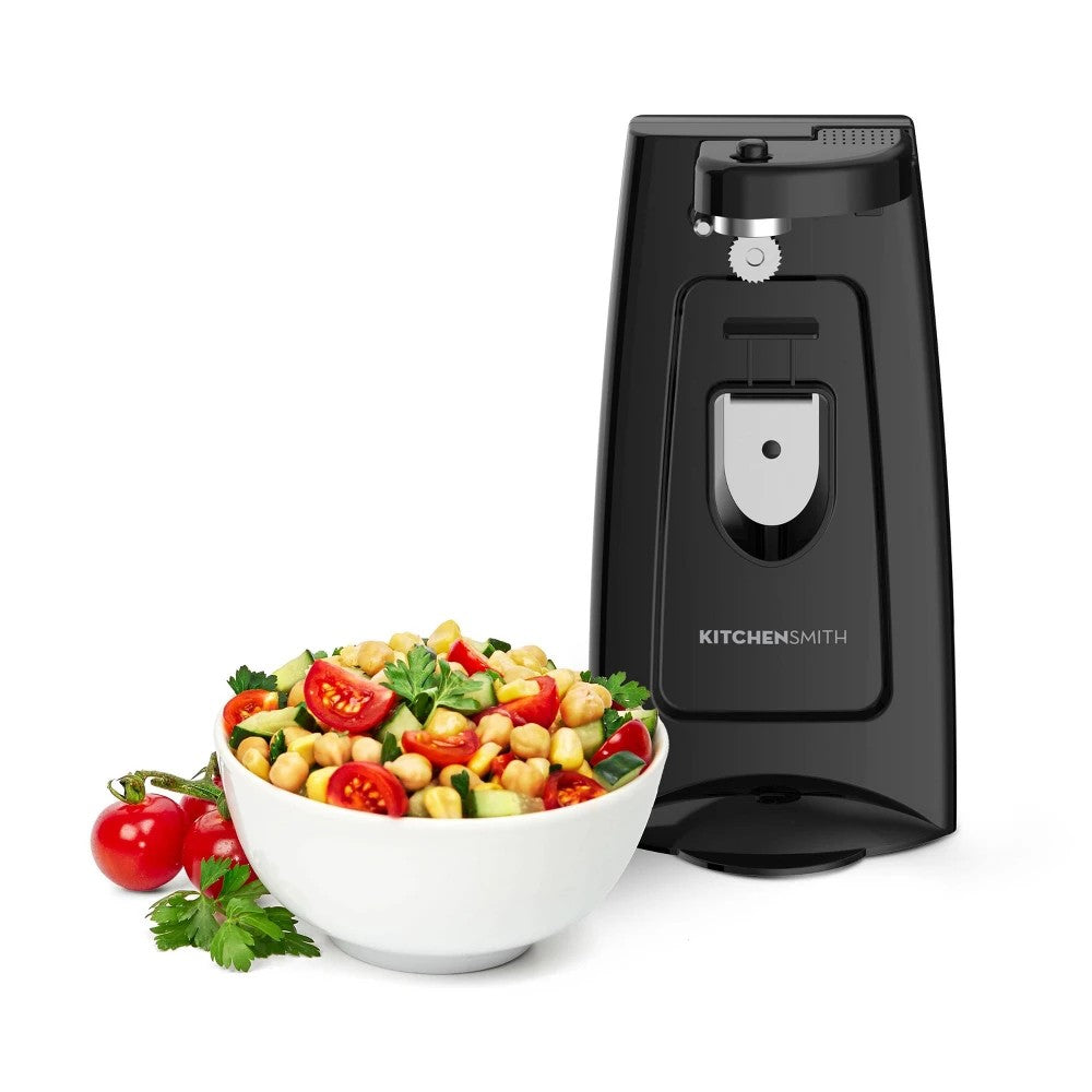 KitchenSmith Electric Can Opener Black: Freestanding, Metal & Plastic, 2-Year Warranty, Spot Clean, 9.05" Width - Bellso
