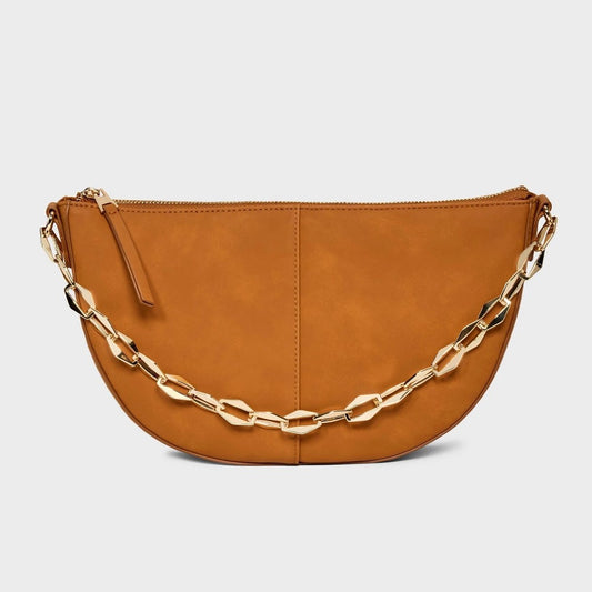 Slouched Half-Moon Shoulder Bag - Universal Thread Brown
