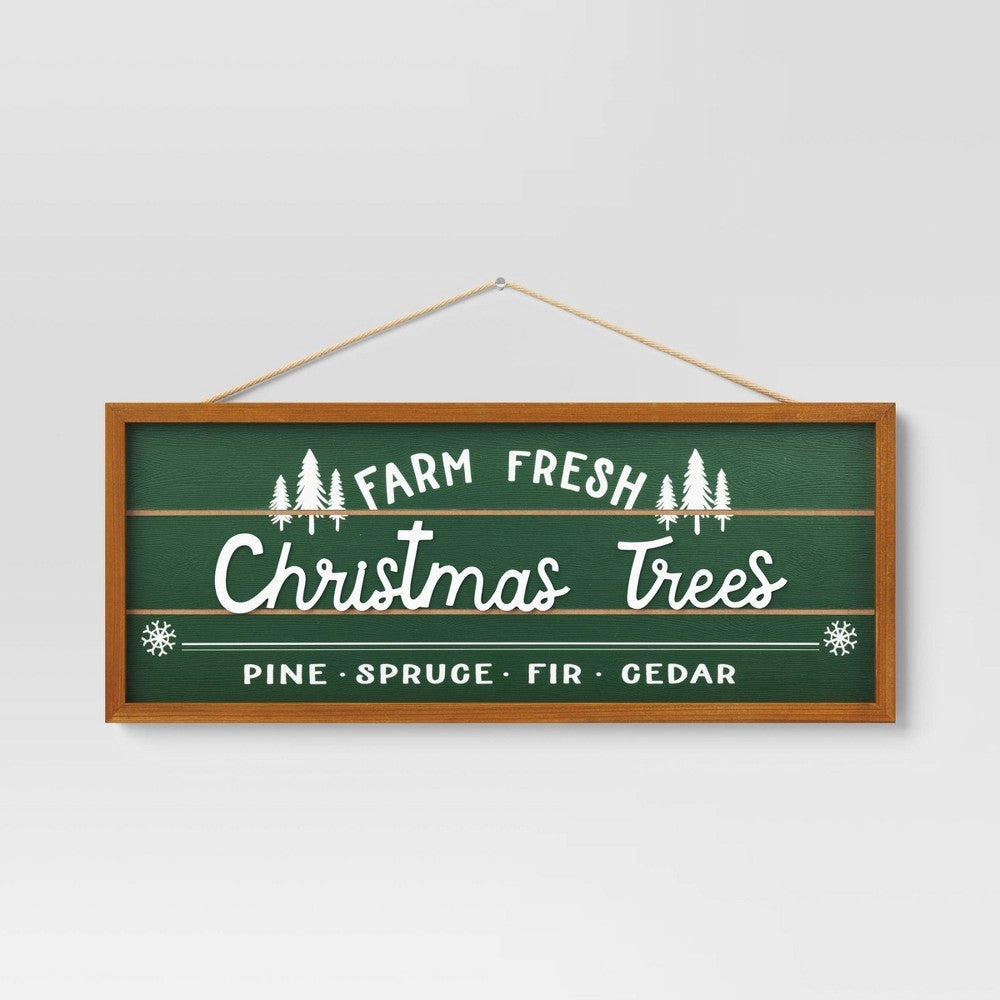18.5"X7.5" 'Farm Fresh Christmas Trees' Wall Décor - Wondershop™
