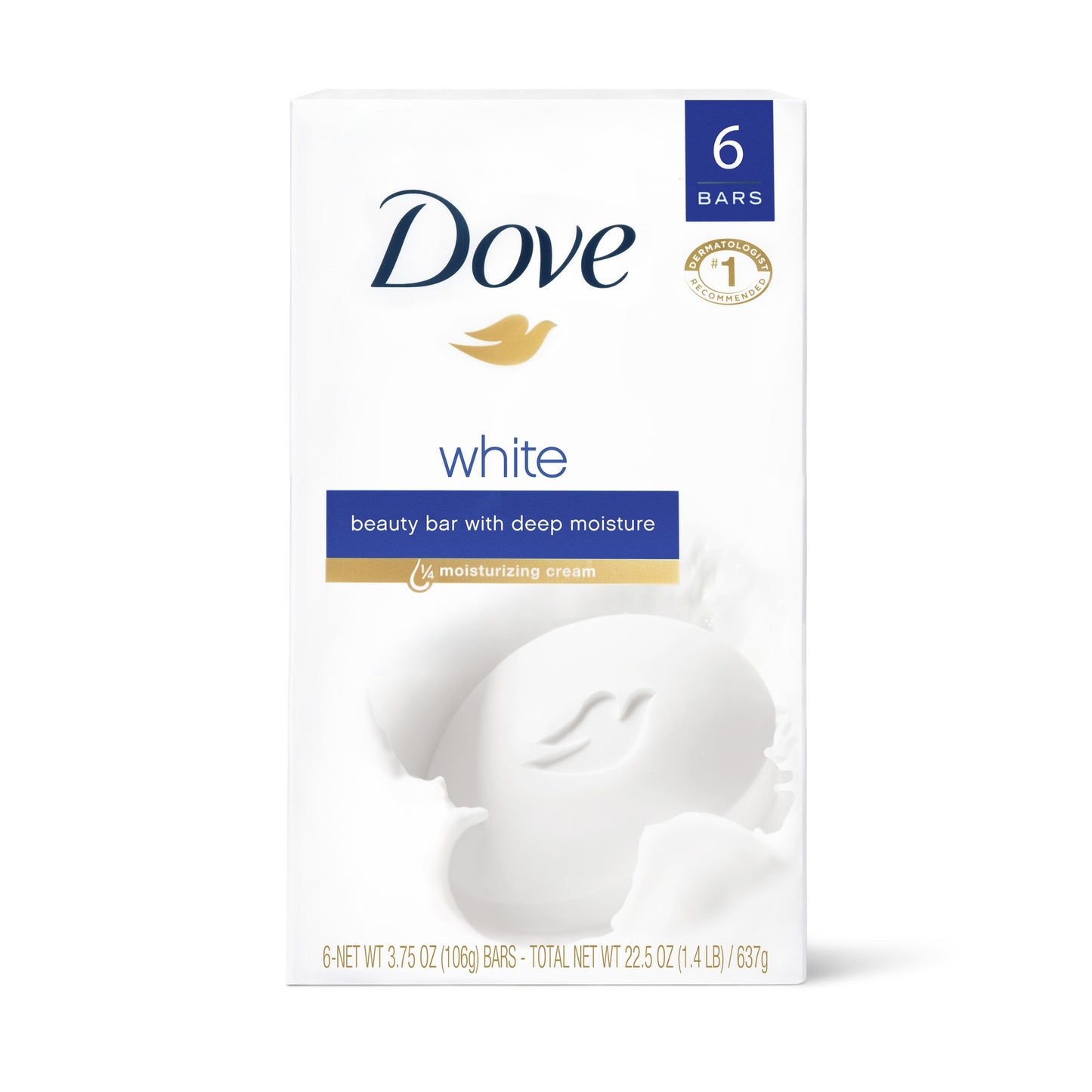 Dove Beauty Bar Soap for Women Original with 1/4 Moisturizing Cream All Skin  3.75 Oz 6 Bars
