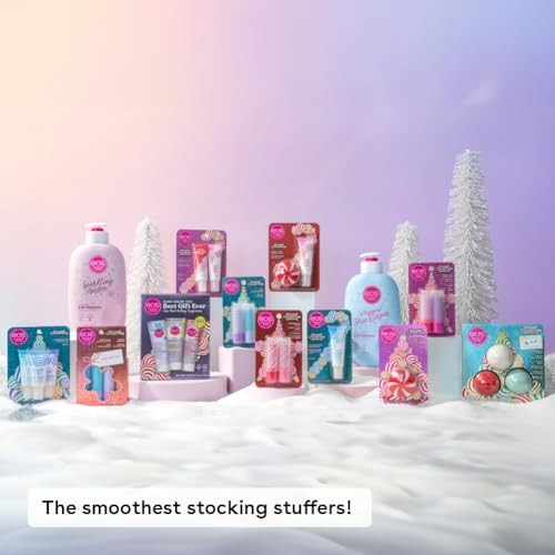 Eos Holiday Lip Treatment Gift Set- Candy Cane Swirl Lip Scrub & 24H Moisture Super Balm, Limited-Edition Lip Care, Stocking Stuffers, 2-Pack - Bellso