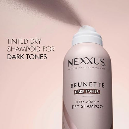 Nexxus Brunette Dry Shampoo for Dark Tones 72 Hour Freshness No Dull Residue with FLEXXADAPT Technology 5 Fl Oz