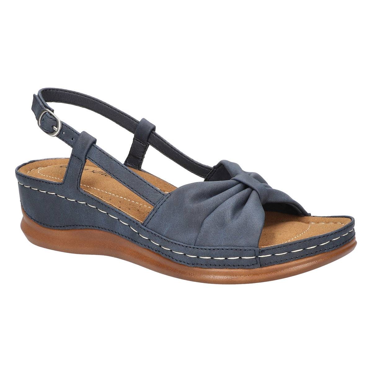 Easy Street Women's Jupiter Comfort Buckle Slingback Sandals - Natural Size 7-1/2 - Bellso