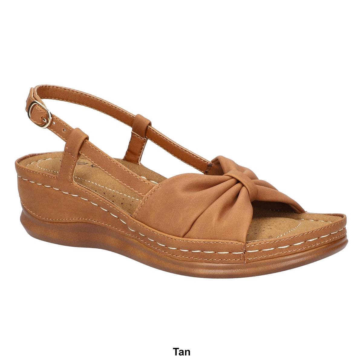Easy Street Women's Jupiter Comfort Buckle Slingback Sandals - Natural Size 7-1/2 - Bellso