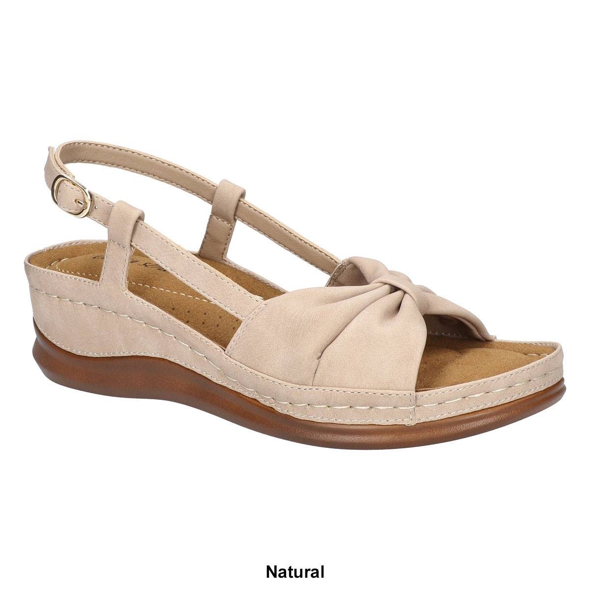Easy Street Women's Jupiter Comfort Buckle Slingback Sandals - Natural Size 7-1/2 - Bellso