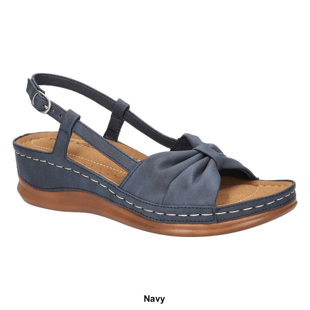 Easy Street Women's Jupiter Comfort Buckle Slingback Sandals - Natural Size 7-1/2 - Bellso