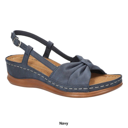 Easy Street Women's Jupiter Comfort Buckle Slingback Sandals - Natural Size 7-1/2 - Bellso