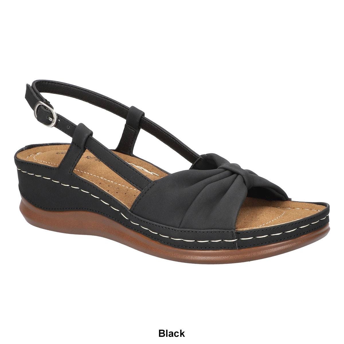 Easy Street Women's Jupiter Comfort Buckle Slingback Sandals - Natural Size 7-1/2 - Bellso