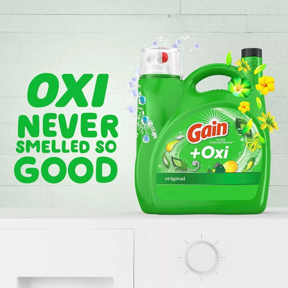 Gain + Oxi Liquid Laundry Detergent Original, 159 Loads, 170 Fl. Oz - 3 Bottles